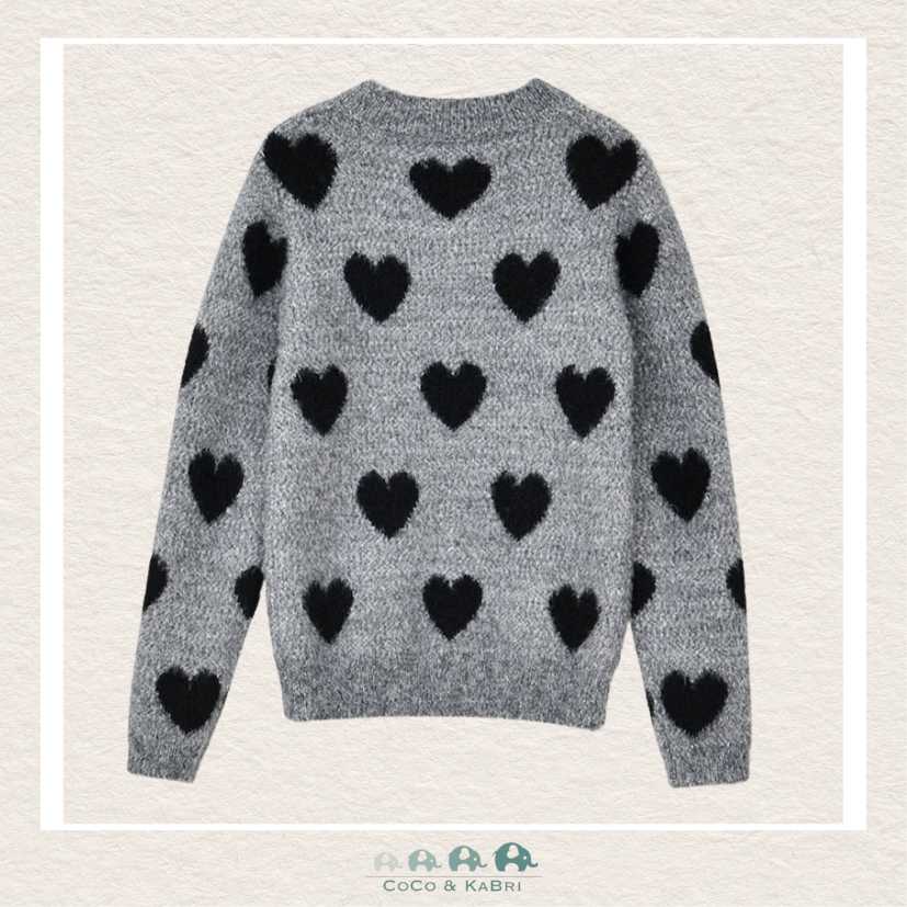 Molly Bracken Girls: Ash Gray Heart Sweater, CoCo & KaBri Children's Boutique