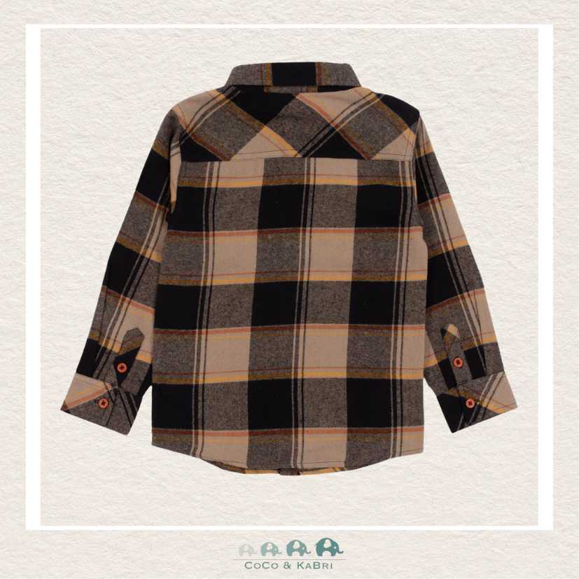 Nano Boys Beige Plaid Shirt, CoCo & KaBri Children's Boutique