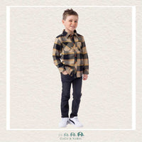 Nano Boys Beige Plaid Shirt, CoCo & KaBri Children's Boutique