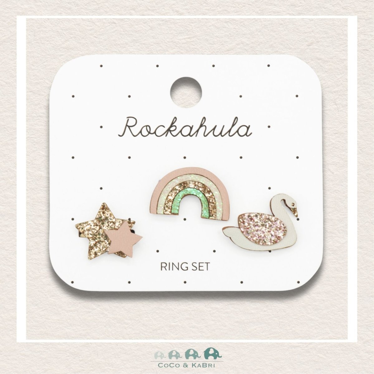 Rockahula: Enchanted Rainbow And Swan Ring Set, CoCo & KaBri Children's Boutique