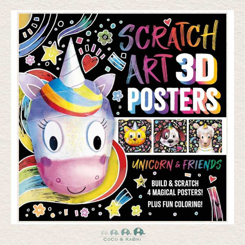 Scratch Art 3D Posters: Unicorn &amp; Friends, CoCo & KaBri Children's Boutique