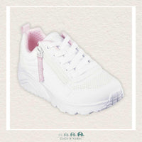 Skechers Uno Lite - Easy Zip White, CoCo & KaBri Children's Boutique