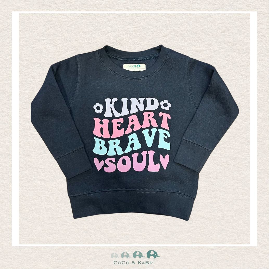 "The Drew" Sweatshirt - Toddler Fleece Navy Crewneck - Kind Heart, Brave Soul, CoCo & KaBri Children's Boutique