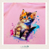 "The Harper" Baby Rib Pink Diaper Shirt - Blue Eye Kitten, CoCo & KaBri Children's Boutique