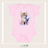 "The Harper" Baby Rib Pink Diaper Shirt - Blue Eye Kitten, CoCo & KaBri Children's Boutique