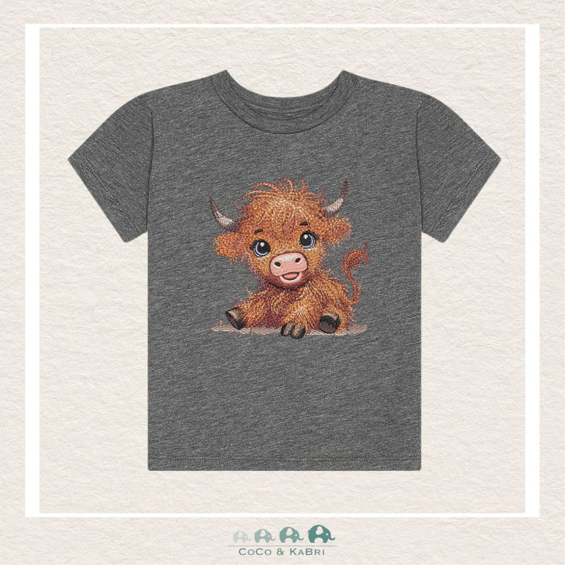 "The Jordan" - Toddler Gray Tee - Highland Cow, CoCo & KaBri Children's Boutique