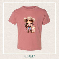 "The Jordan" - Toddler Mauve Tee - Cowgirl with Cow, CoCo & KaBri Children's Boutique