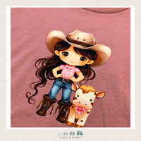 "The Jordan" - Toddler Mauve Tee - Cowgirl with Cow, CoCo & KaBri Children's Boutique