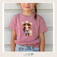 "The Jordan" - Toddler Mauve Tee - Cowgirl with Cow, CoCo & KaBri Children's Boutique