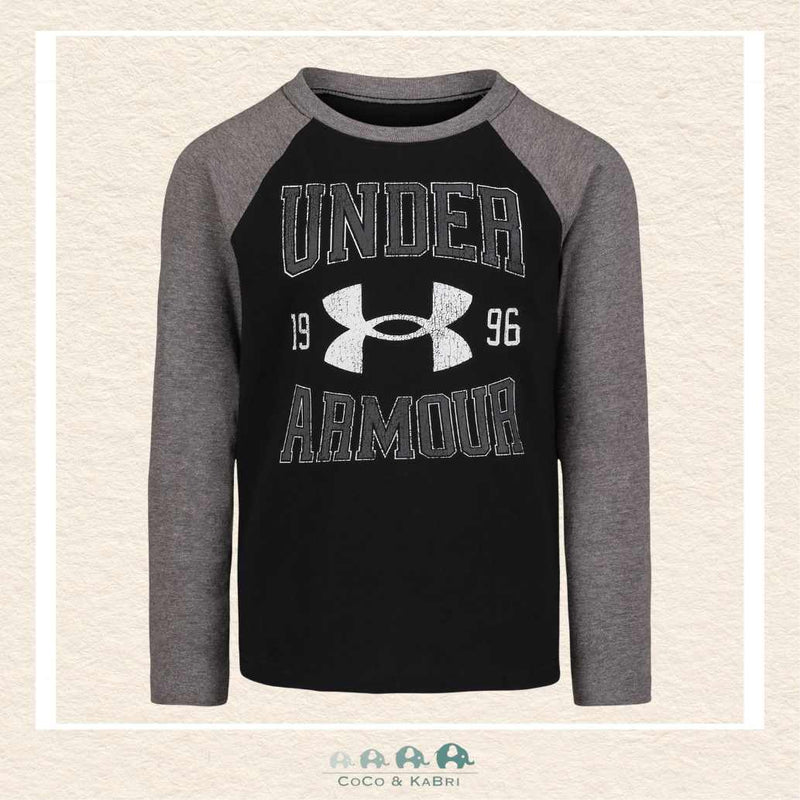 Under Armour: Boys' Long Sleeve Tshirt - Raglan Black, CoCo & KaBri Children's Boutique