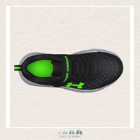 Under Armour: Boy's Pre - School Assert 10 AC Running Shoes Black/Green (N4 - 192), CoCo & KaBri Children's Boutique