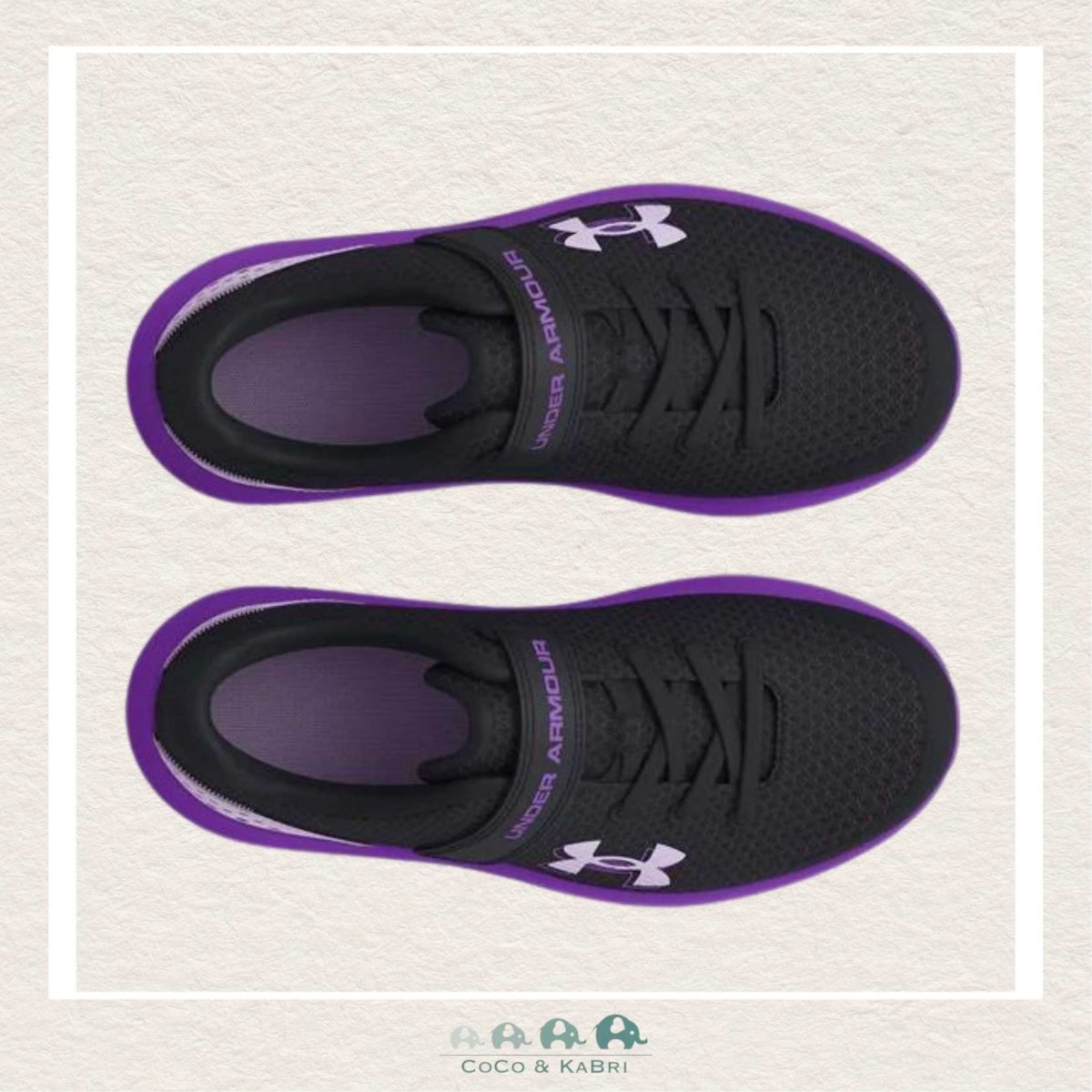 Under Armour Girls' Pre - School Surge 4 AC Running Shoes - Black/Purple (U2 - 163), CoCo & KaBri Children's Boutique