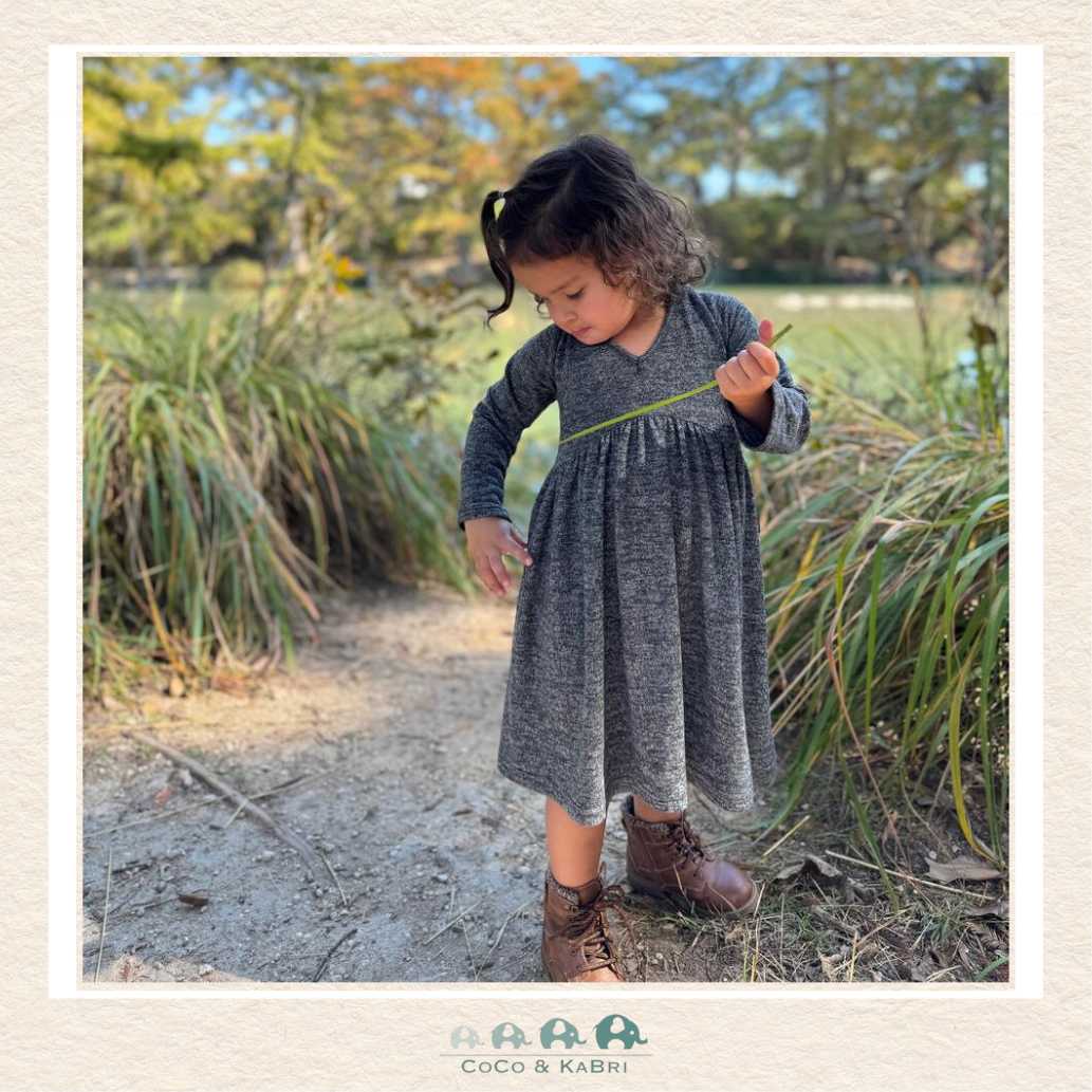 Vignette Heathered Charcoal Winnie Dress, CoCo & KaBri Children's Boutique