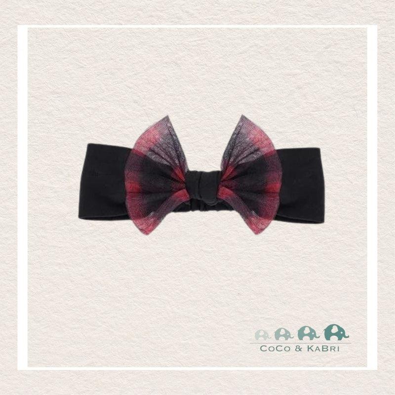 *Deux par Deux: Headband With Tulle Bow Black Buffalo Plaid, CoCo & KaBri Children's Boutique