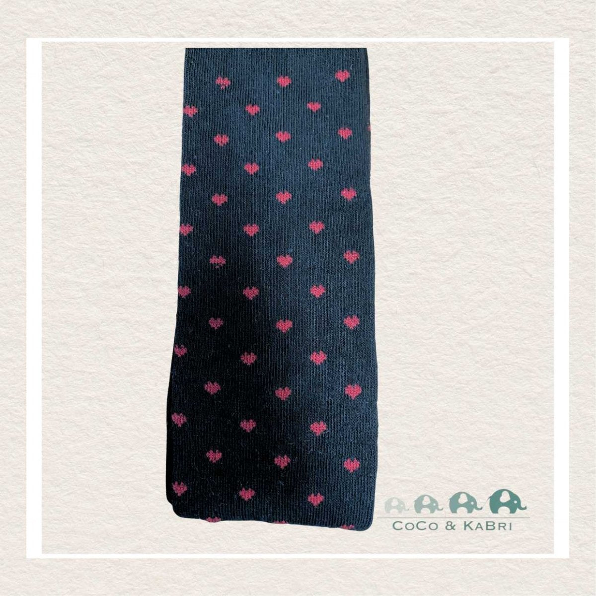 Deux Par Deux: Red Heart Pattern Tights Black, CoCo & KaBri Children's Boutique