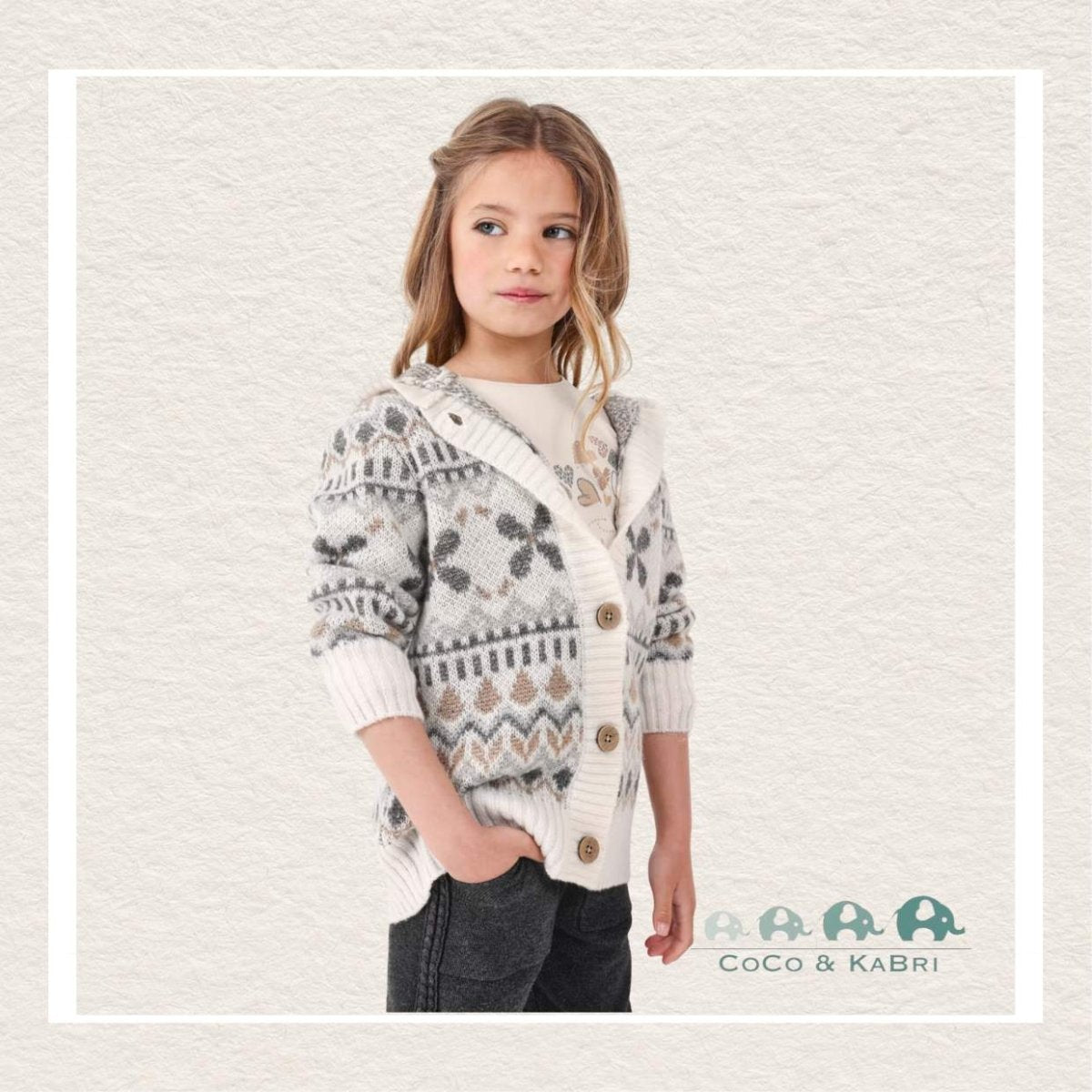 *Mayoral: Girls Knitted Cardigan Cardigan - Chickpea, CoCo & KaBri Children's Boutique