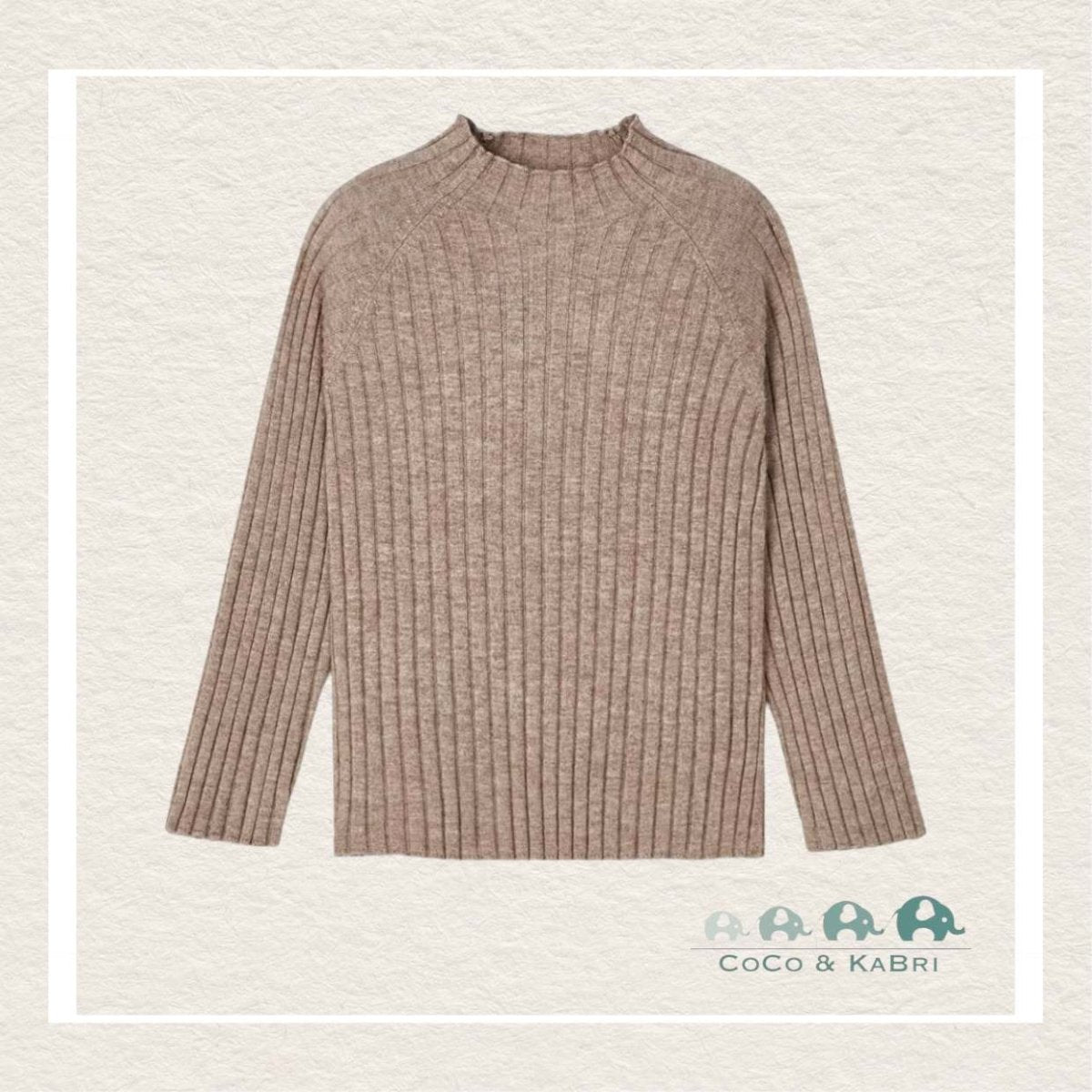 *Mayoral: Mock neck ribbed knit sweater girl - Brown, CoCo & KaBri Children's Boutique