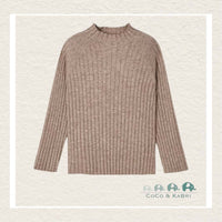 *Mayoral: Mock neck ribbed knit sweater girl - Brown, CoCo & KaBri Children's Boutique