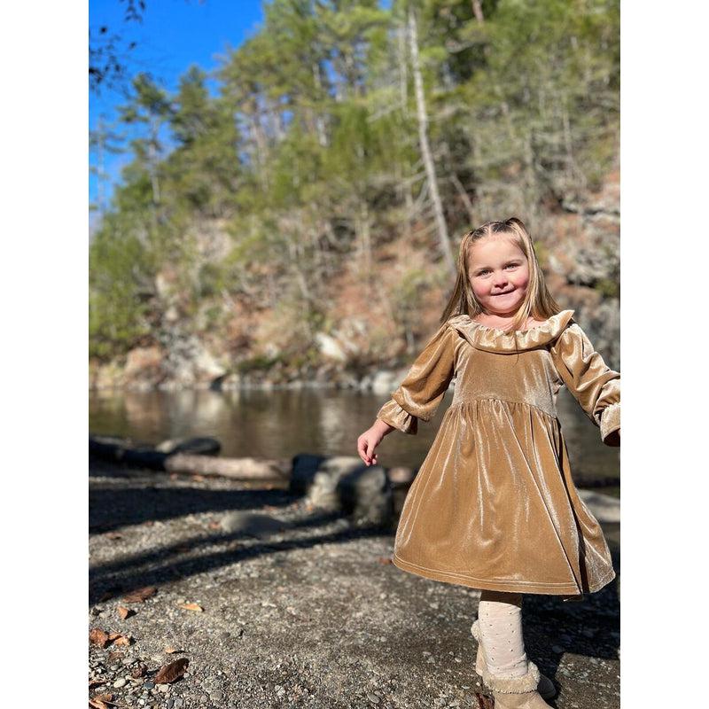 *Vignette: Milly Dress - Gold, CoCo & KaBri Children's Boutique